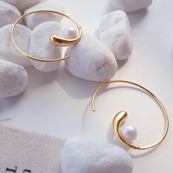 round hoop swearl feed through Jewelry - Swirly Chic Contemporary Fashion Earrings